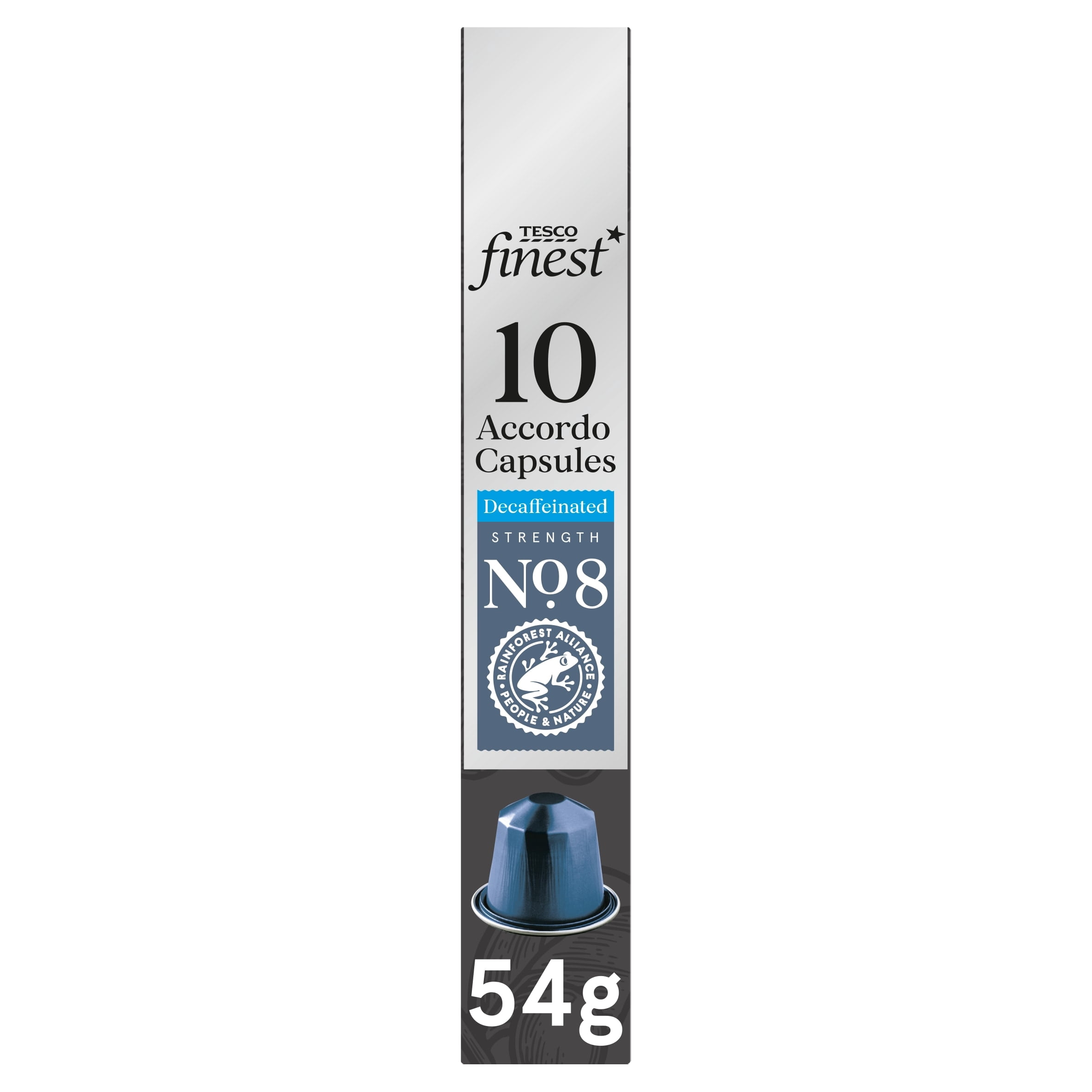 Tesco Finest Decaffeinated Accordo Coffee Capsules 54g, Imported from Britain