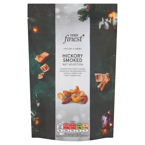 Tesco Finest Hickory Smoked Nut Selection 150g., Imported from Britain