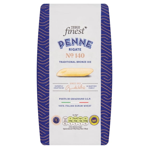Tesco Finest Penne Rigate 500g, Imported from Britain