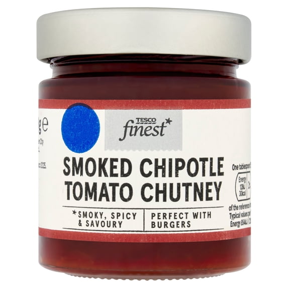 Tesco Finest Smokey Tomato Chipotle Chutney 220g, Imported from Britain