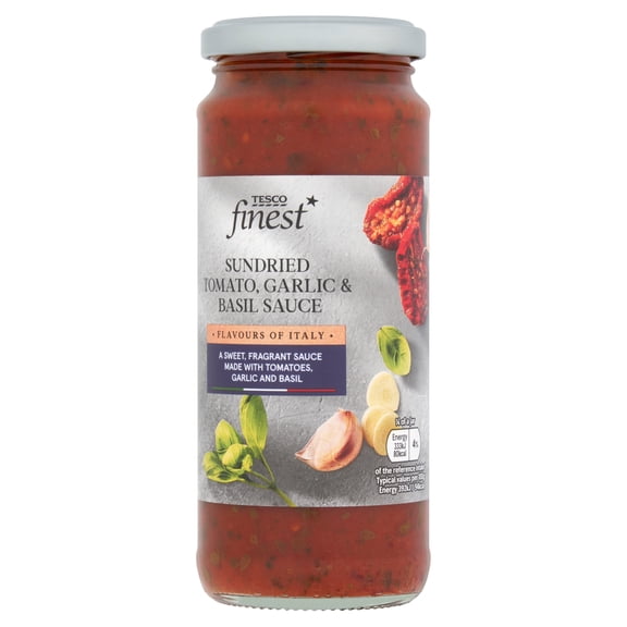 Tesco Finest Sun Dried Tomato Garlic & Basil Sauce 340G, Imported from Britain
