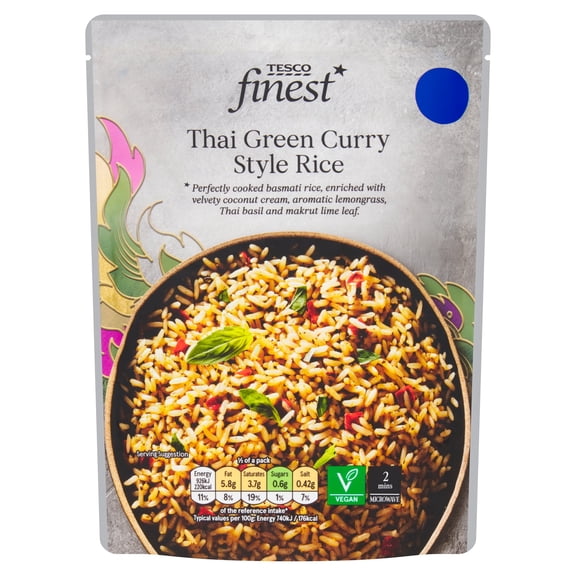 Tesco Finest Thai Green Curry Style Rice 250g, Imported from Britain
