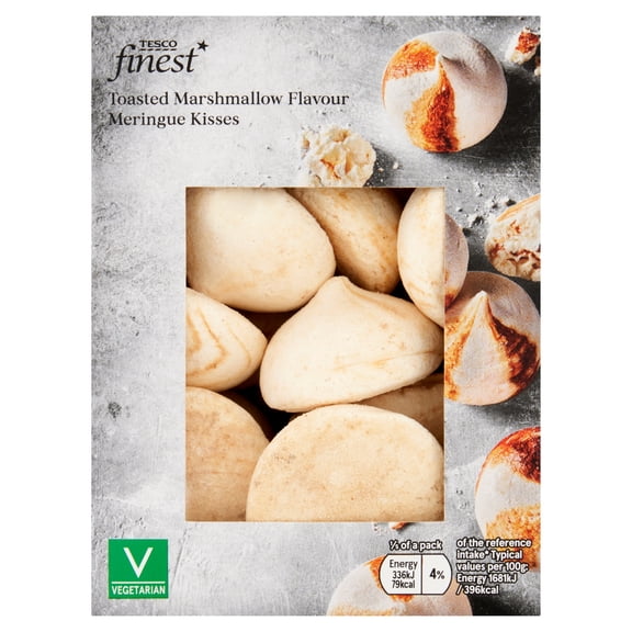 Tesco Finest Toasted Marshmallow Flavour Meringue Kisses 100g, Imported from Britain
