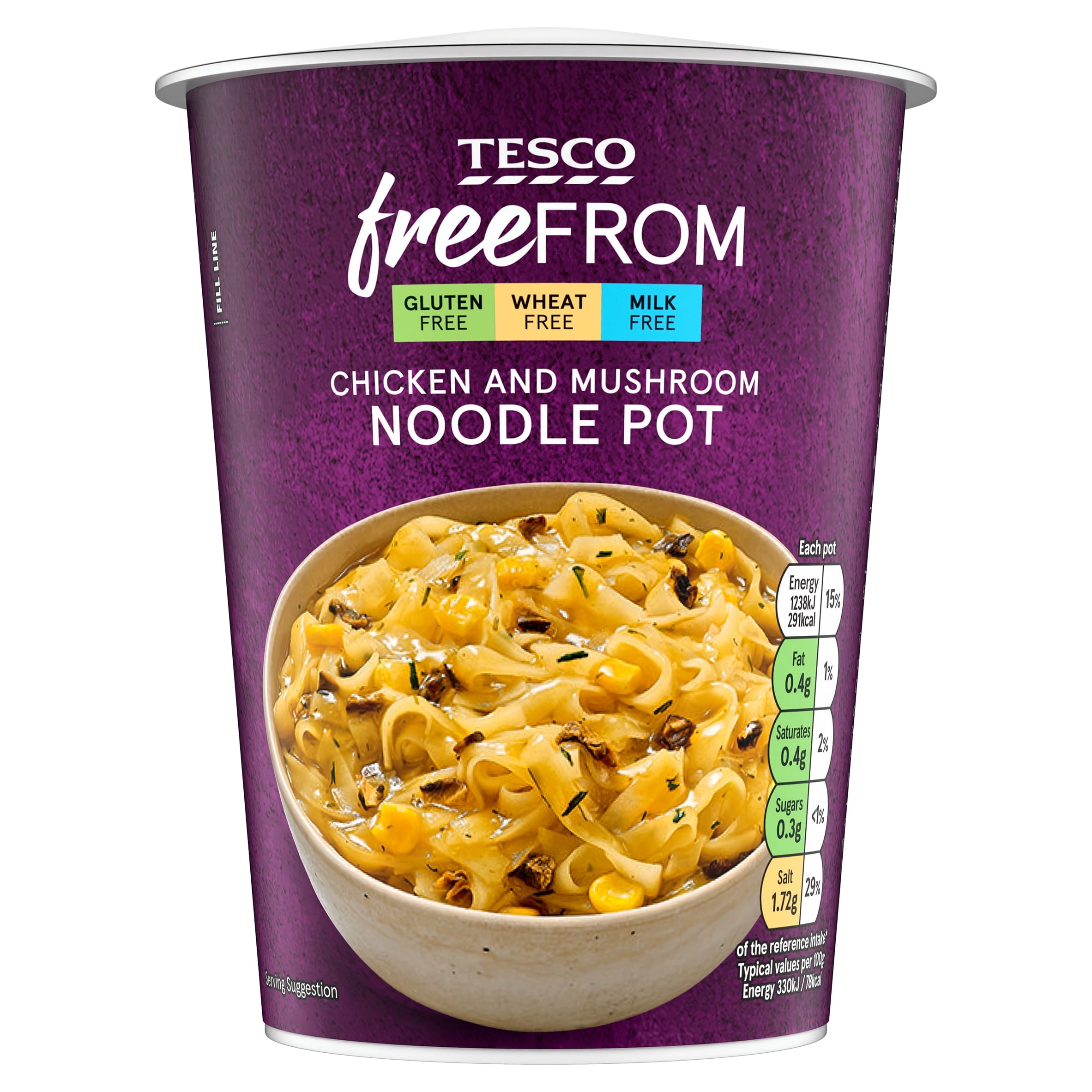 Tesco Free From Chicken & Mushroom Noodle 75G, Imported from Britain