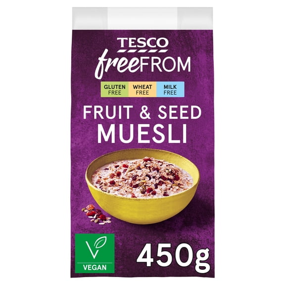Tesco Free From Fruit & Seed Muesli 450g, Imported from Britain