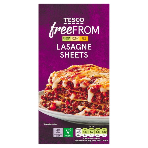 Tesco Free From Lasagne Sheets 250G, Imported from Britain
