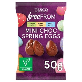 Tesco Free From Mini Choc Spring Eggs 50g, Imported from Britain