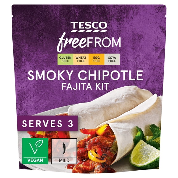Tesco Free From Smoky Chipotle Fajita Kit 295g, Imported from Britain