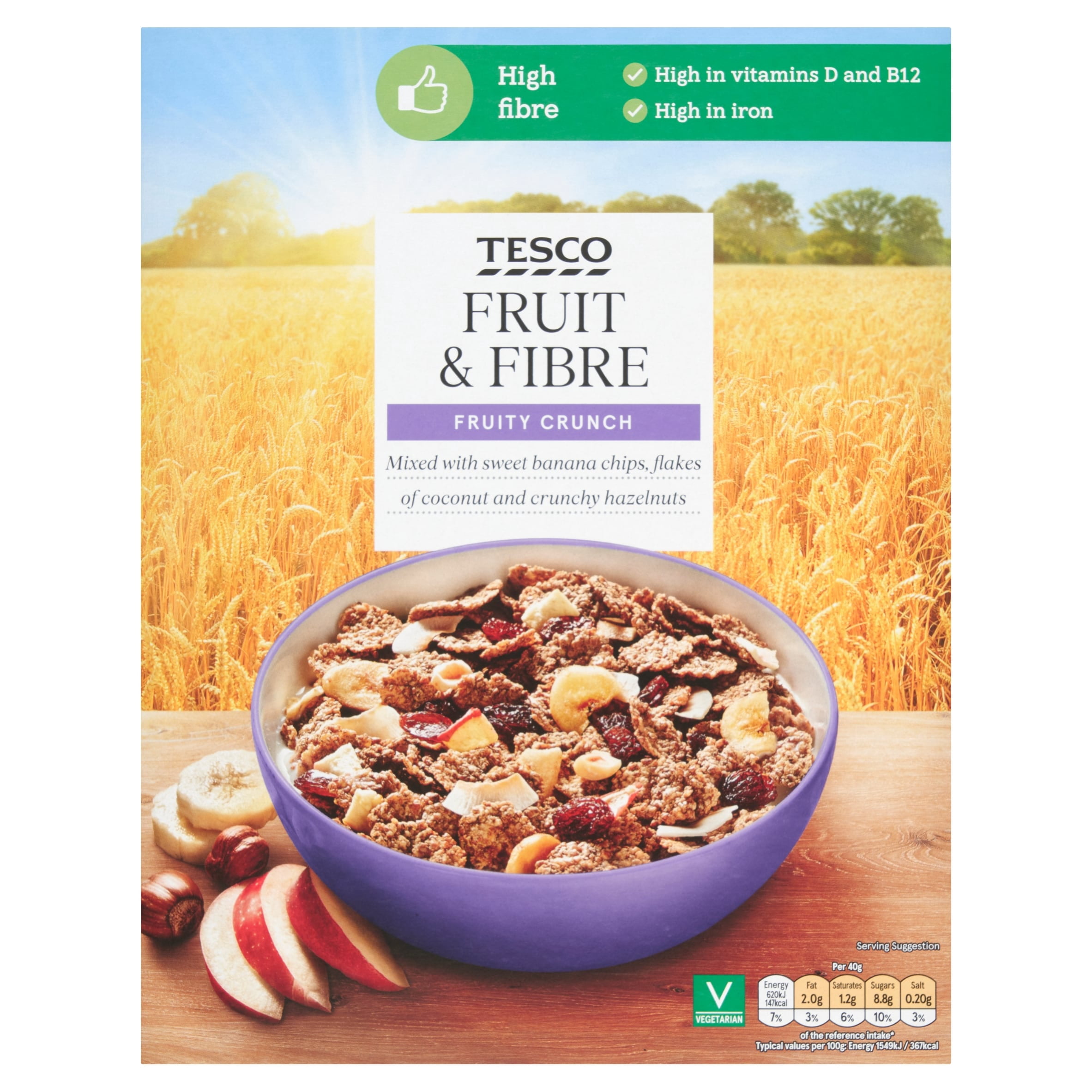 Tesco Fruit & Fibre Cereal 750G, Imported from Britain