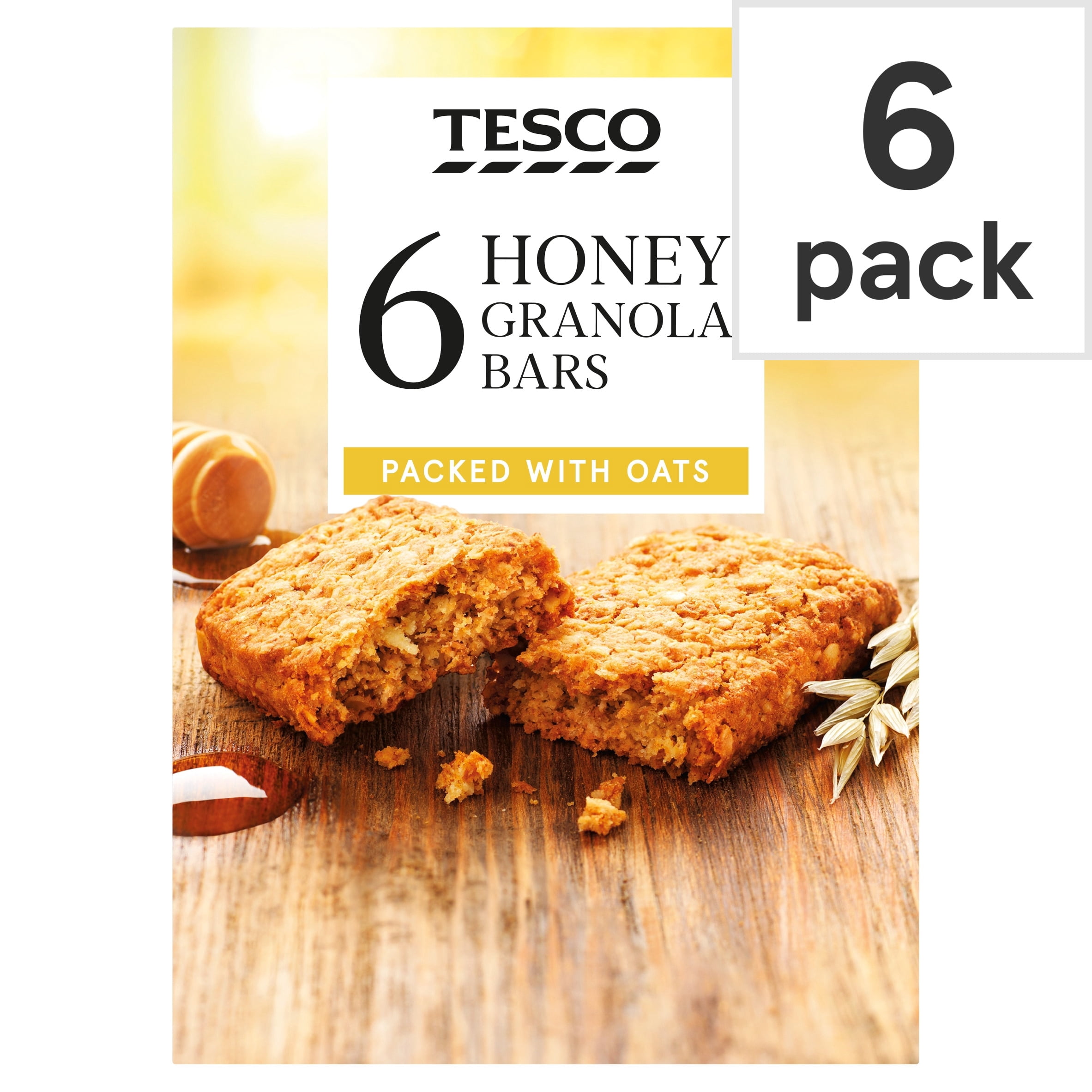 Tesco Honey Granola Bars - Packed with Oats 6 x 30g (180g), Imported from Britain