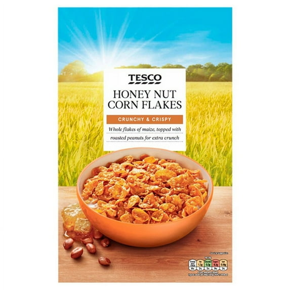 Tesco Honey Nut Corn Flakes Cereal 500G
