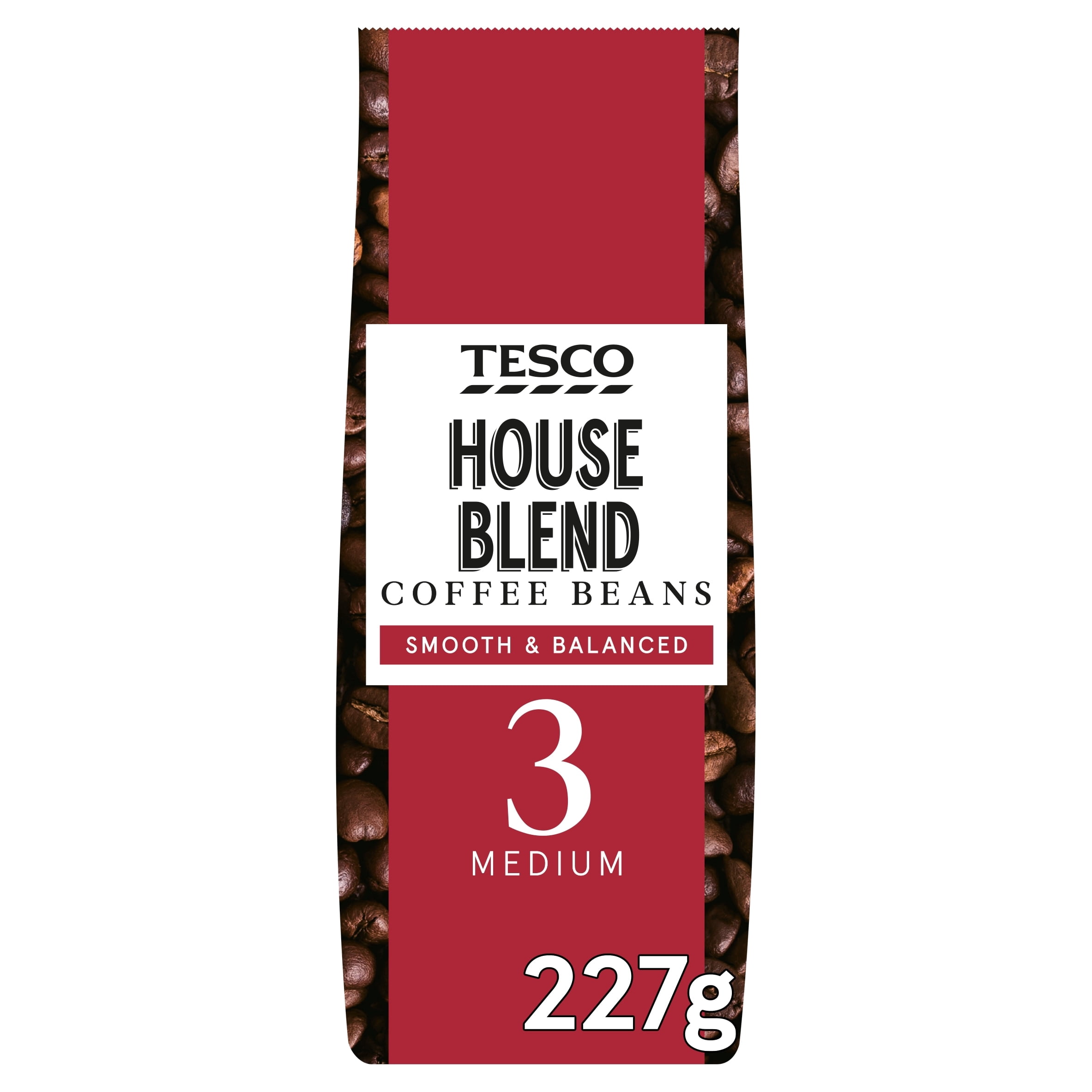 Tesco House Blend Coffee Beans 227G, Imported from Britain