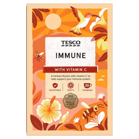 Tesco Immune 20 Tea Bags 40g, Imported from Britain