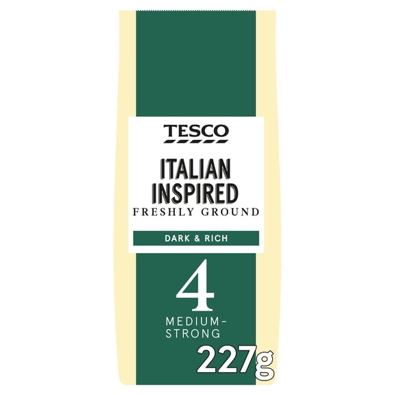 Tesco Italian Inspired Blend Ground Coffee 227G, Imported from Britain