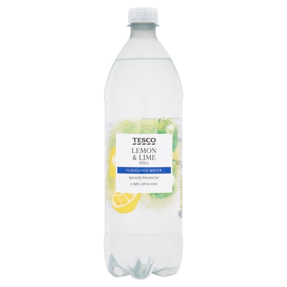 Tesco Lemon & Lime Still Flavoured Water 1Ltr, Imported from Britain