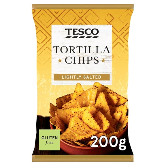 Tesco Lightly Salted Tortilla Chips 200g, Imported from Britain