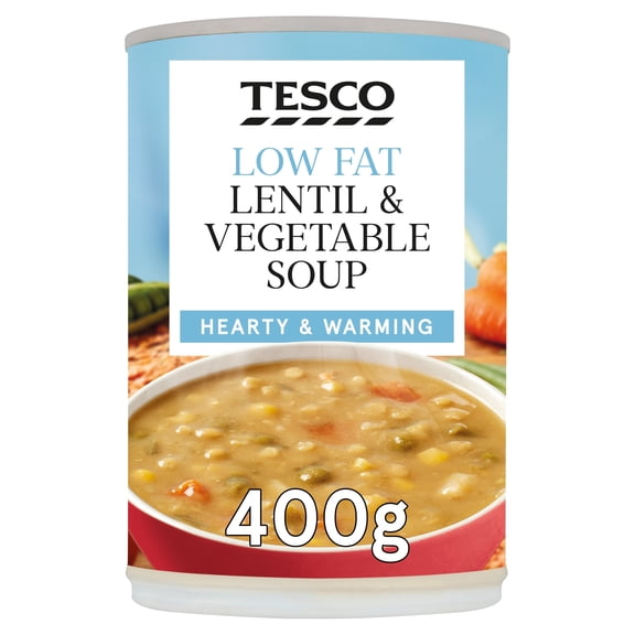 Tesco Low Fat Lentil & Vegetable Soup 400G, Imported from Britain
