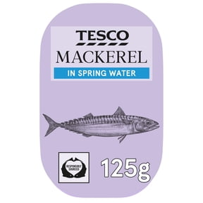 Tesco Mackerel in Spring Water 125g, Imported from Britain