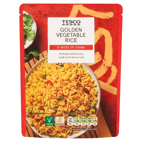 Tesco Microwave Golden Vegetable Rice 250G, Imported from Britain
