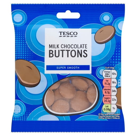 Tesco Milk Chocolate Buttons 70G, Imported from Britain