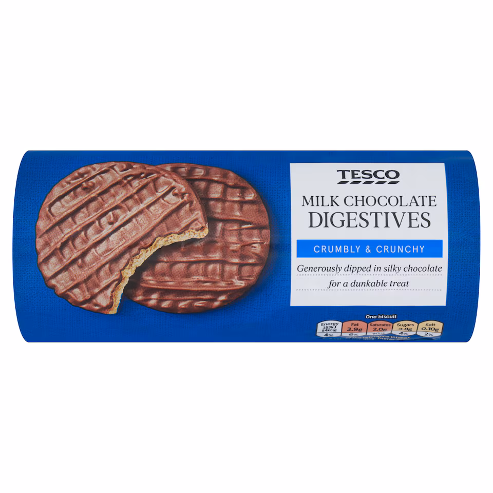 Tesco Milk Chocolate Digestive Biscuits 300G - Pack of 2 - From England