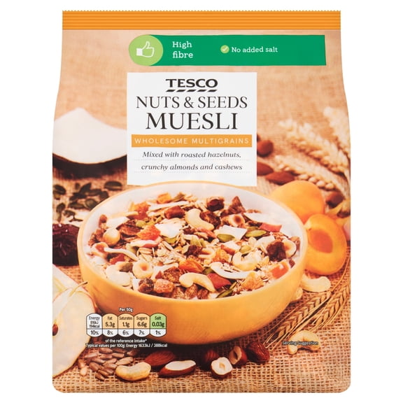 Tesco Nuts & Seeds Muesli 750G, Imported from Britain