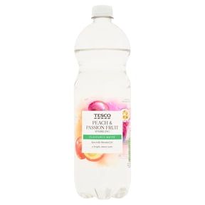 Tesco Peach & Passion Fruit Sparkling Water 1L, Imported from Britain