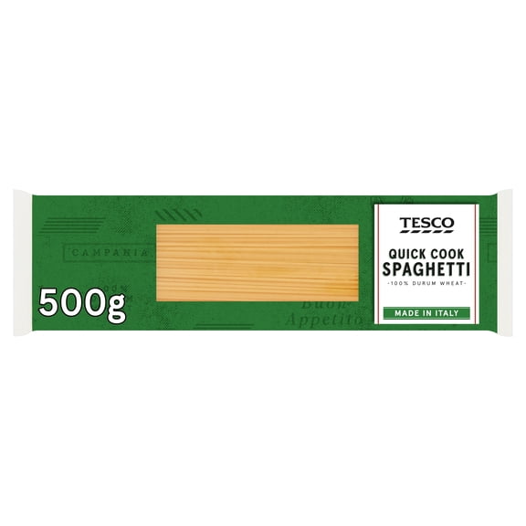 Tesco Quick Cook Spaghetti Pasta 500G, Imported from Britain