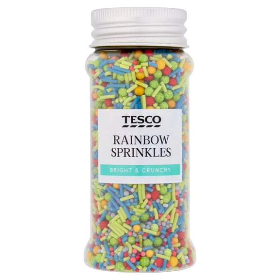 Tesco Rainbow Sprinkles 75G, Imported from Britain