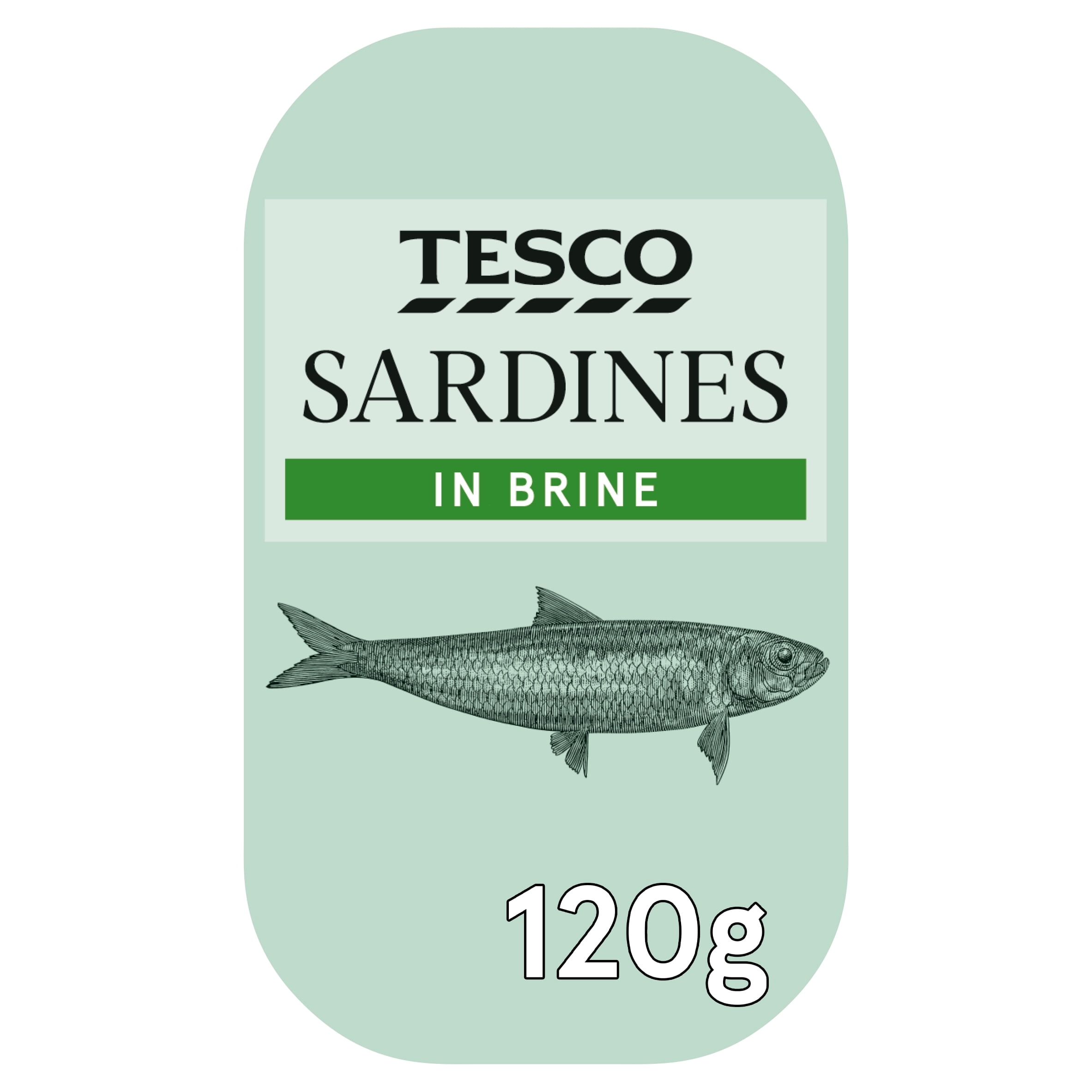 Tesco Sardines In Brine 120G, Imported from Britain