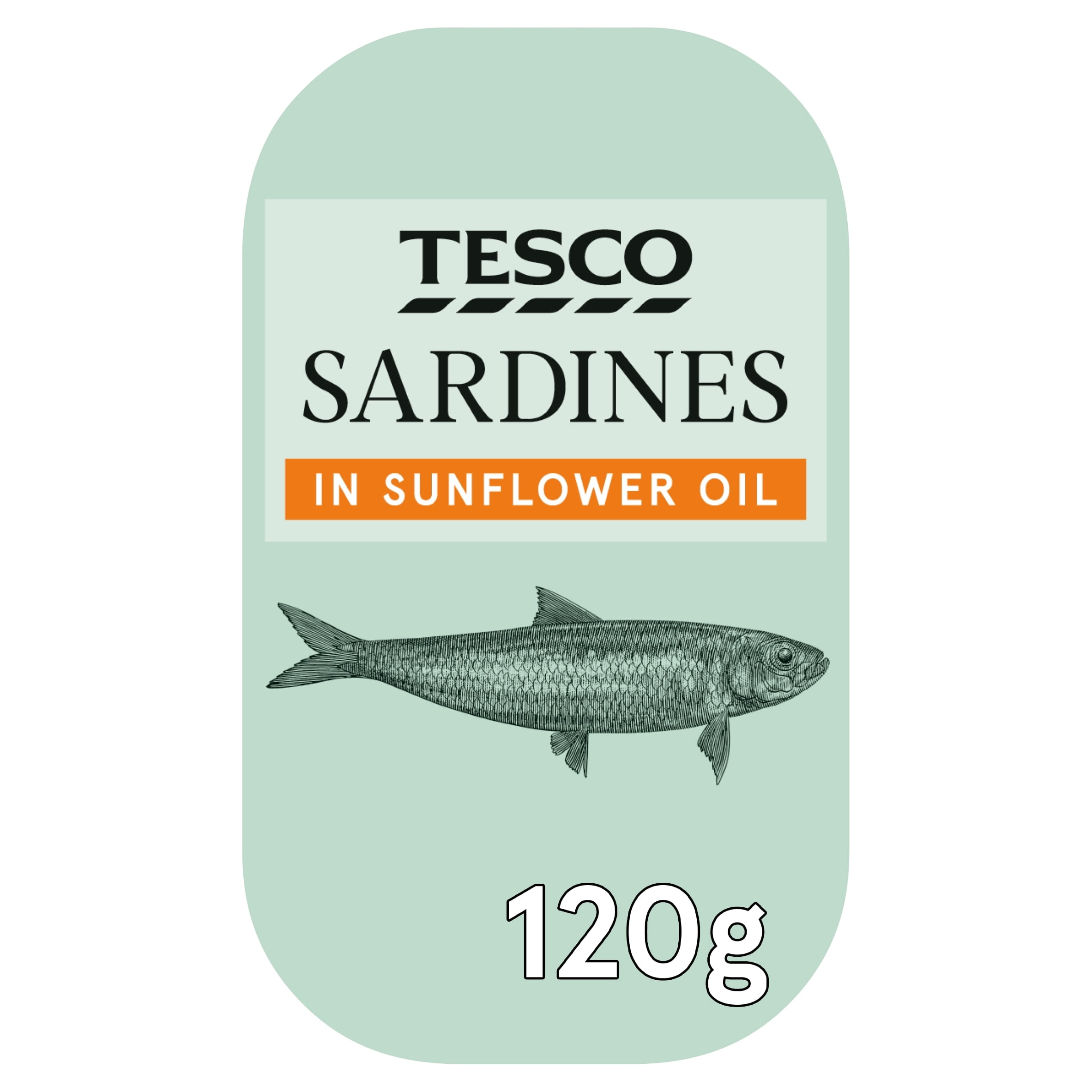 Tesco Sardines In Sunflower Oil 120G, Imported from Britain