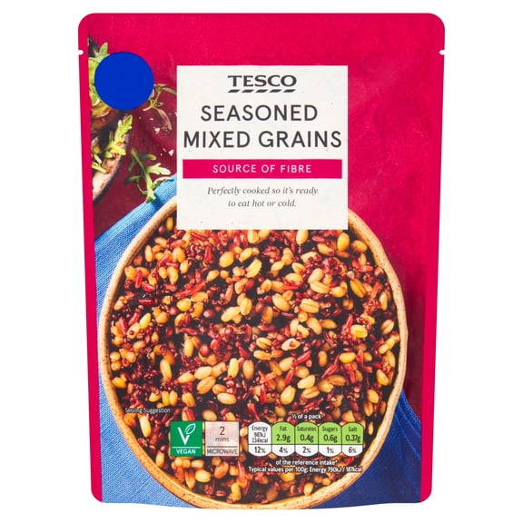 Tesco Seasoned Mixed Grains 250g, Imported from Britain
