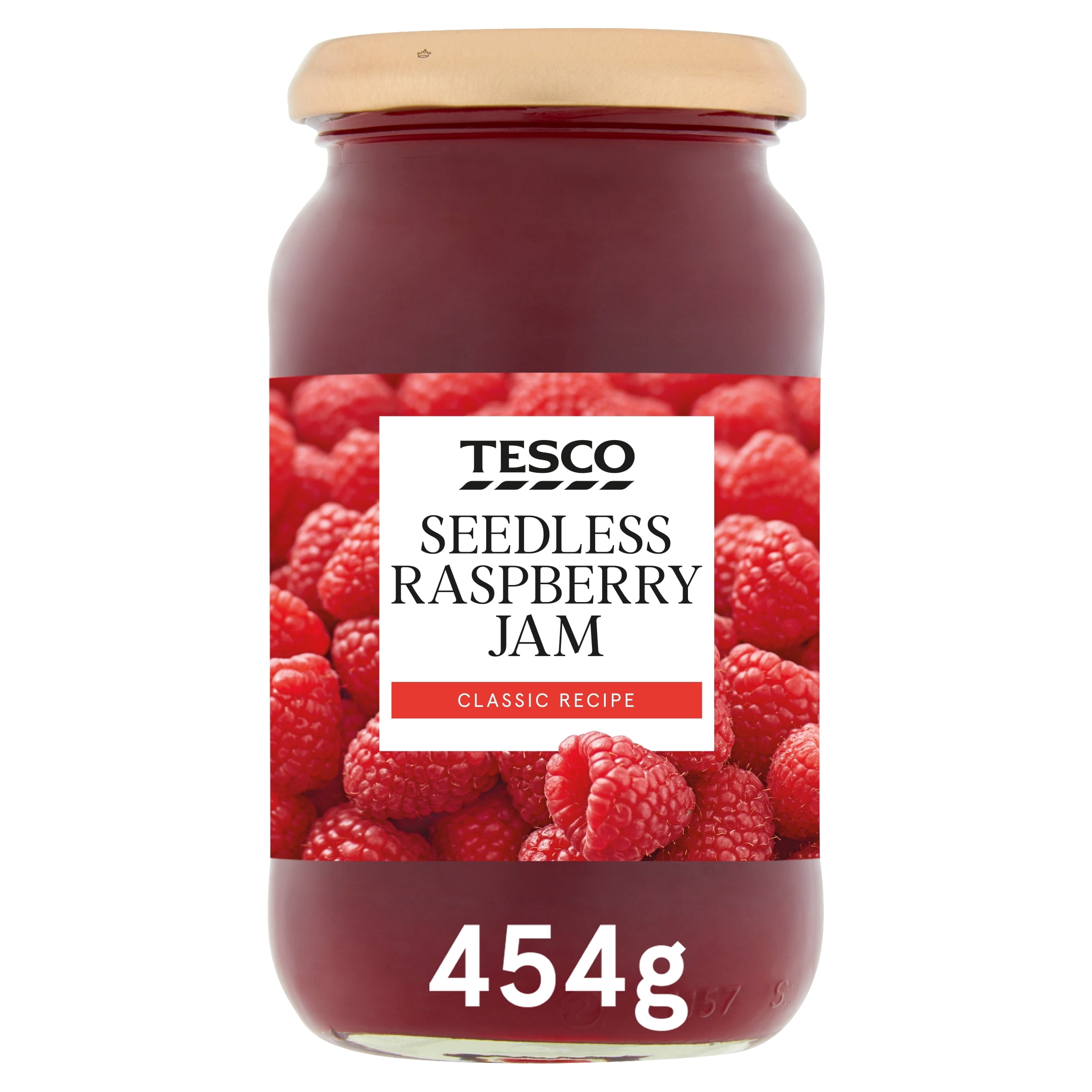 Tesco Raspberry Topping Tesco Seedless Raspberry Jam 454G, Imported from Britain - Walmart.com