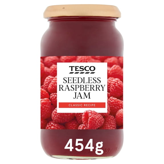 Tesco Seedless Raspberry Jam 454G, Imported from Britain