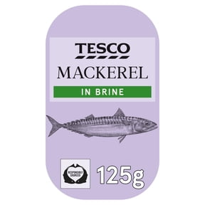 Tesco Skinless Boneless Scottish Mackerel In Brine 125G, Imported from Britain