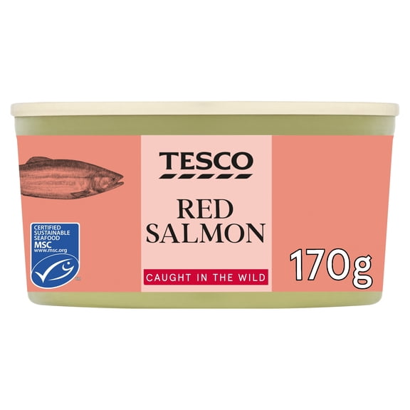 Tesco Skinless & Boneless Wild Red Salmon 170g, Imported from Britain
