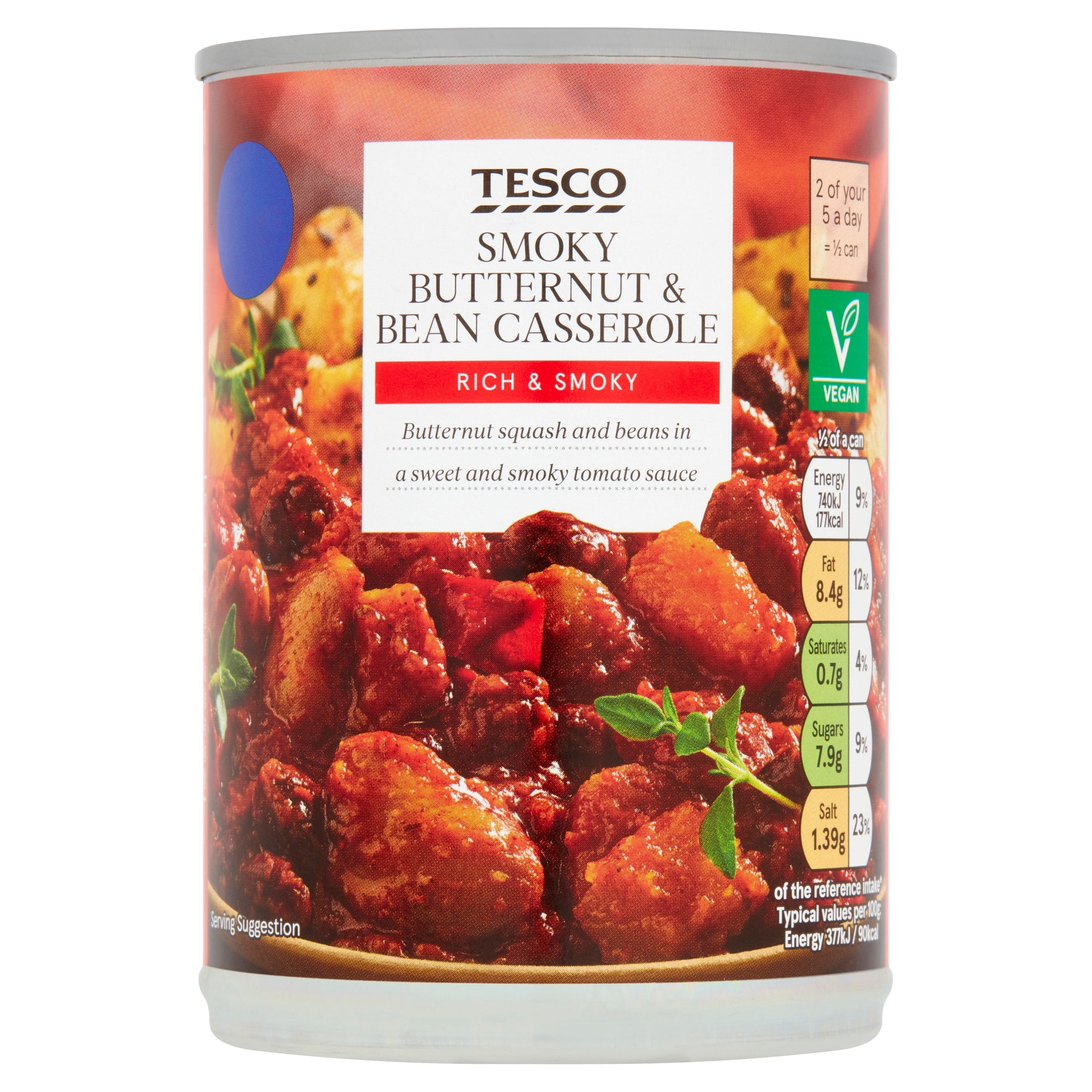 Tesco Smoky Butternut & Bean Casserole 392G, Imported from Britain