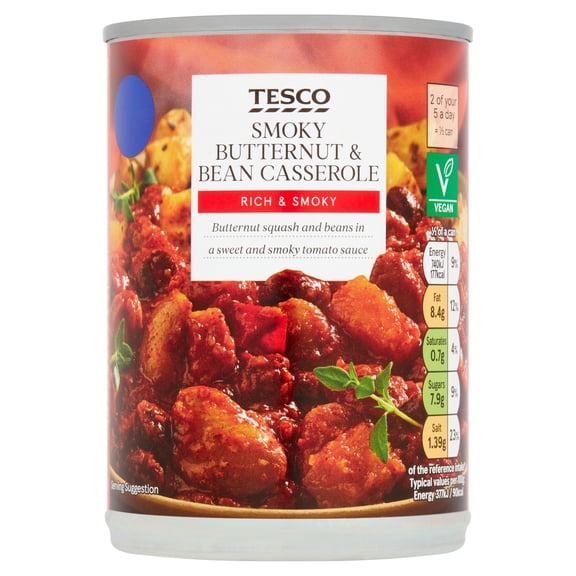 Tesco Smoky Butternut & Bean Casserole 392G, Imported from Britain