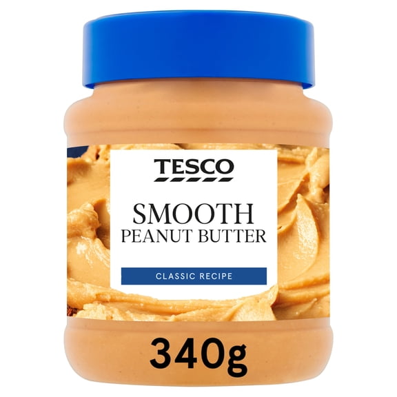 Tesco Smooth Peanut Butter 340G, Imported from Britain