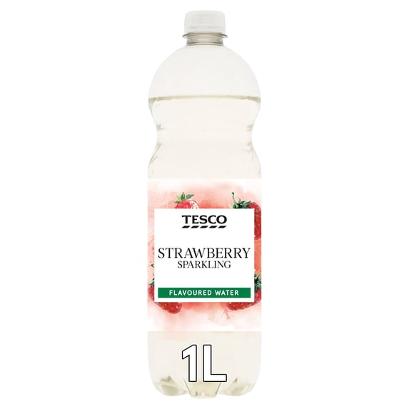 Tesco Sparkling Flavoured Water - Strawberry 1 Litre, Imported from Britain