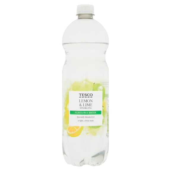Tesco Sparkling Water Lemon & Lime 1 Litre, Imported from Britain