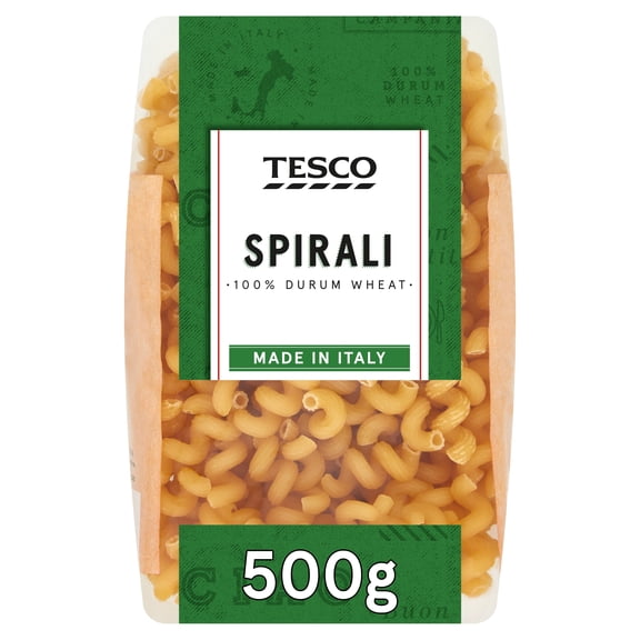 Tesco Spirali Pasta 500G, Imported from Britain