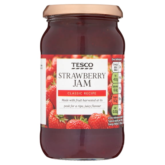 Tesco Strawberry Jam 454G, Imported from Britain