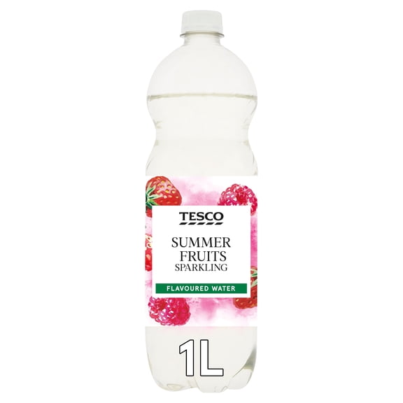 Tesco Summer Fruits Sparkling Flavoured Water 1 Litre, Imported from Britain