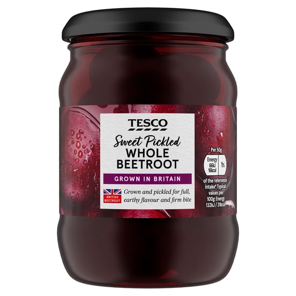 Tesco Sweet Pickled Whole Beetroot 340g, Imported from Britain