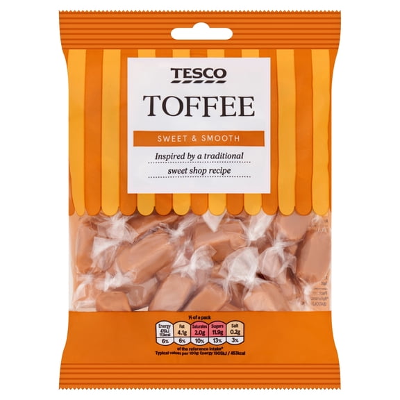 Tesco Toffee 175G, Imported from Britain