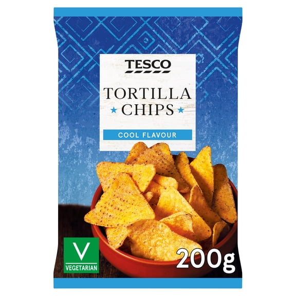 Tesco Tortilla Chips - Cool Flavour 200g, Imported from Britain