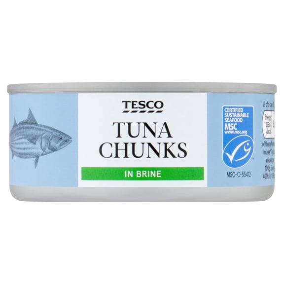 Tesco Tuna Chunks In Brine 145G, Imported from Britain