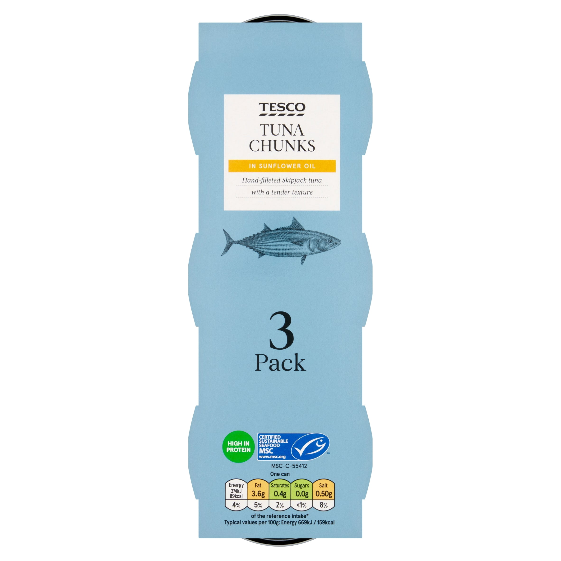 Tesco Tuna Chunks In Oil 3 X 80G, Imported from Britain
