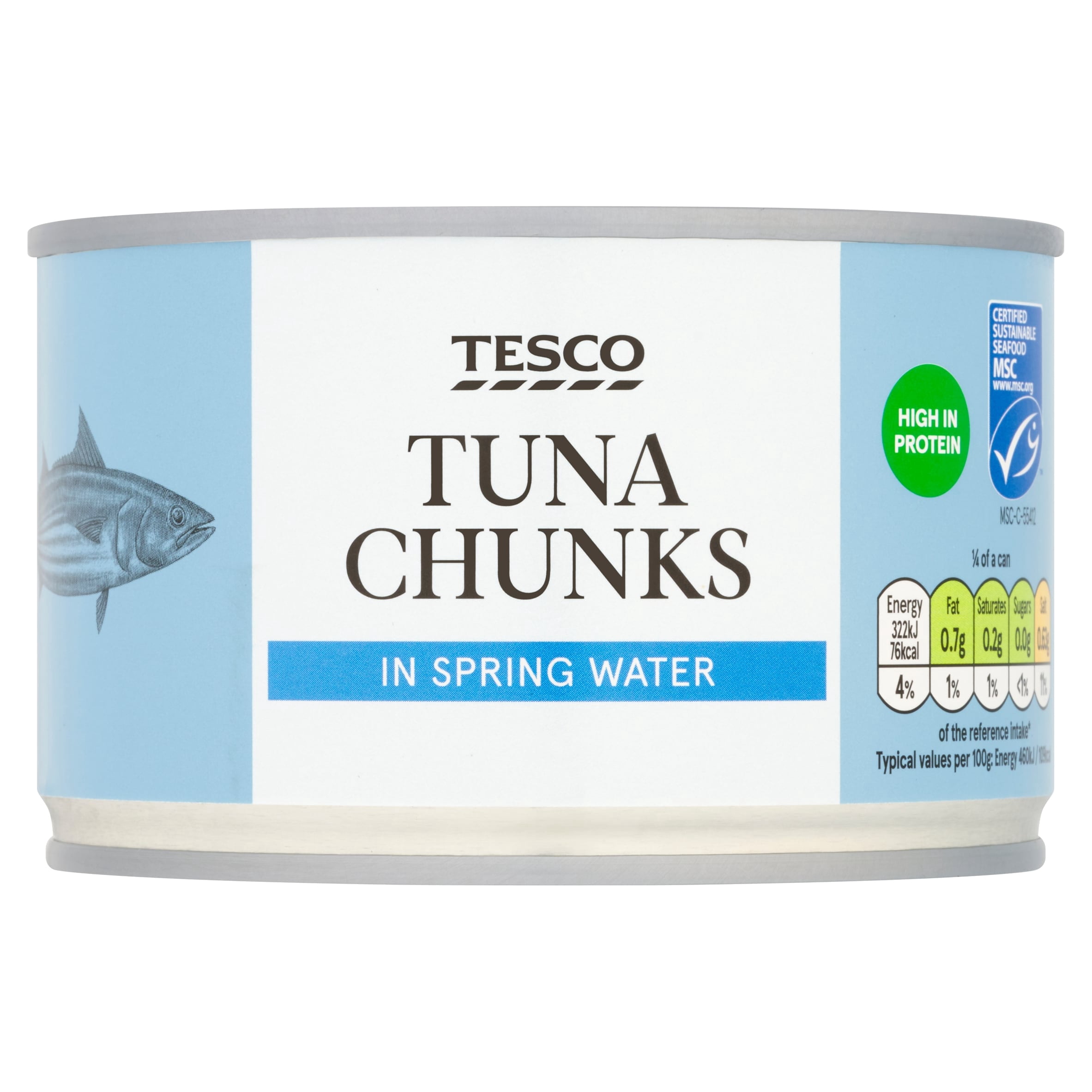 Tesco Tuna Chunks In Spring Water 400G, Imported from Britain